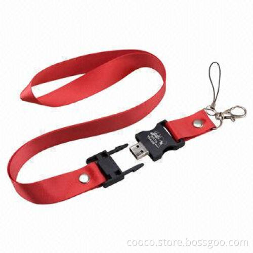 Lanyard USB Flash Drive, Supports All USB Versions 1.1 or 2.0 Device, 1 to 256GB Capacity